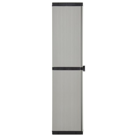 Szafa ogrodowa z 3 półkami, szaro-czarna, 34x40x168 cm