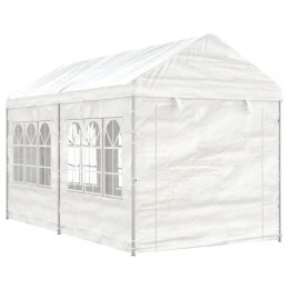 Namiot ogrodowy z dachem, biały, 4,46x2,28x2,69 m, polietylen