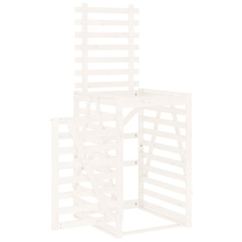 Obudowa kosza na śmieci, biała, 84x90x128,5 cm, drewno sosnowe