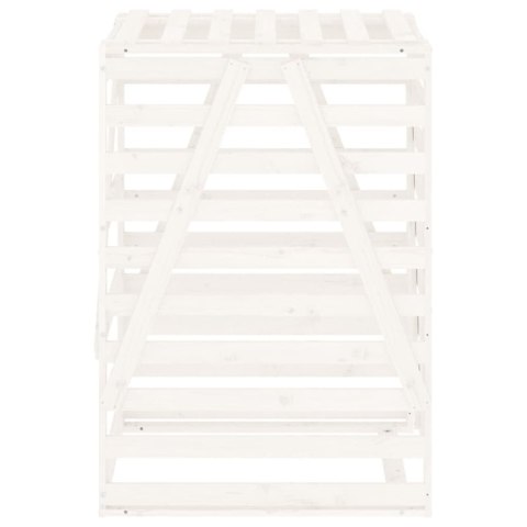 Obudowa kosza na śmieci, biała, 84x90x128,5 cm, drewno sosnowe