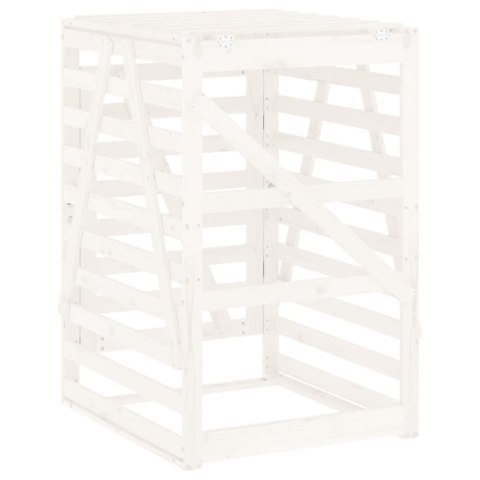 Obudowa kosza na śmieci, biała, 84x90x128,5 cm, drewno sosnowe