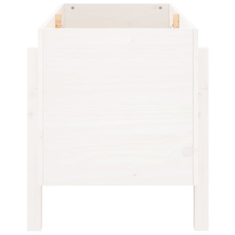 Donica ogrodowa na nóżkach, biała, 101x50x57 cm, drewno sosnowe