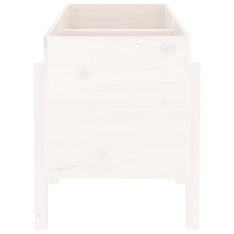 Donica ogrodowa na nóżkach, biała, 121x50x57 cm, drewno sosnowe