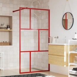 Ścianka prysznicowa, przezroczyste szkło ESG, czerwona, 100x195