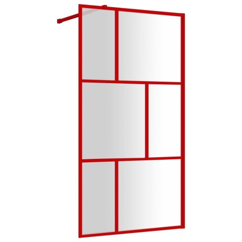 Ścianka prysznicowa, przezroczyste szkło ESG, czerwona, 100x195
