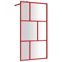 Ścianka prysznicowa przezroczyste szkło ESG czerwona 115x195 cm