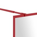 Ścianka prysznicowa, przezroczyste szkło ESG, czerwona, 115x195