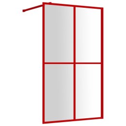 Ścianka prysznicowa, przezroczyste szkło ESG, czerwona, 118x195