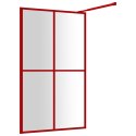 Ścianka prysznicowa, przezroczyste szkło ESG, czerwona, 118x195
