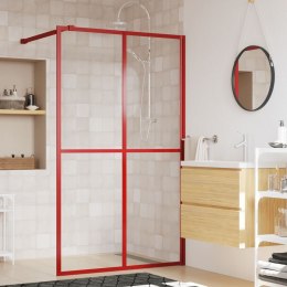 Ścianka prysznicowa, przezroczyste szkło ESG, czerwona, 140x195