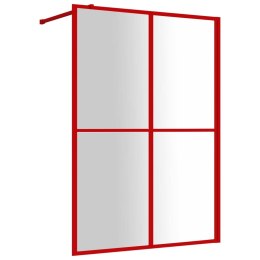 Ścianka prysznicowa, przezroczyste szkło ESG, czerwona, 140x195