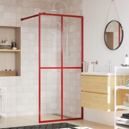 Ścianka prysznicowa, przezroczyste szkło ESG, czerwona 80x195cm