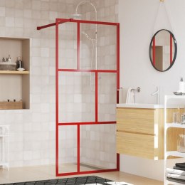 Ścianka prysznicowa, przezroczyste szkło ESG czerwona 90x195 cm