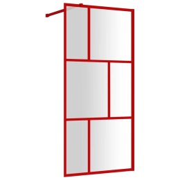 Ścianka prysznicowa, przezroczyste szkło ESG czerwona 90x195 cm