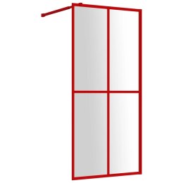 Ścianka prysznicowa, przezroczyste szkło ESG, czerwona, 90x195