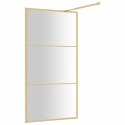 Ścianka prysznicowa, przezroczyste szkło ESG, złota, 100x195 cm