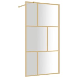 Ścianka prysznicowa, przezroczyste szkło ESG, złota, 115x195 cm