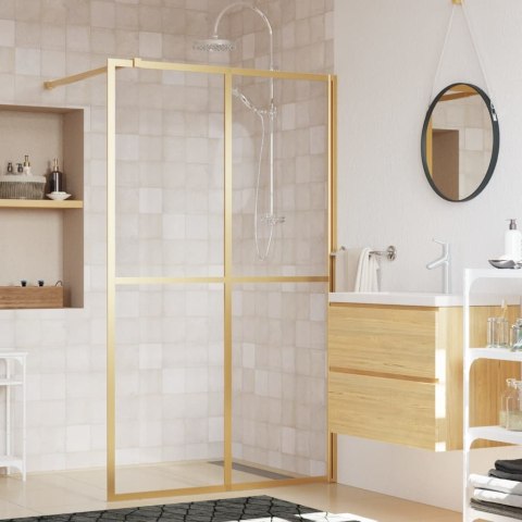 Ścianka prysznicowa, przezroczyste szkło ESG, złota, 118x195 cm