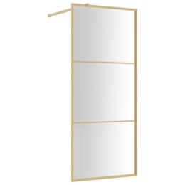 Ścianka prysznicowa, przezroczyste szkło ESG, złota, 80x195 cm