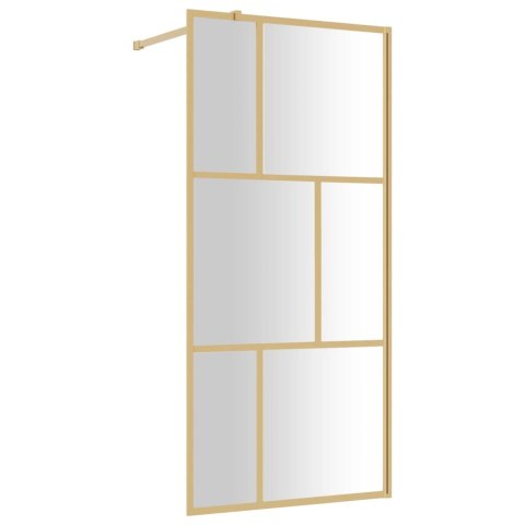 Ścianka prysznicowa, przezroczyste szkło ESG, złota, 90x195 cm