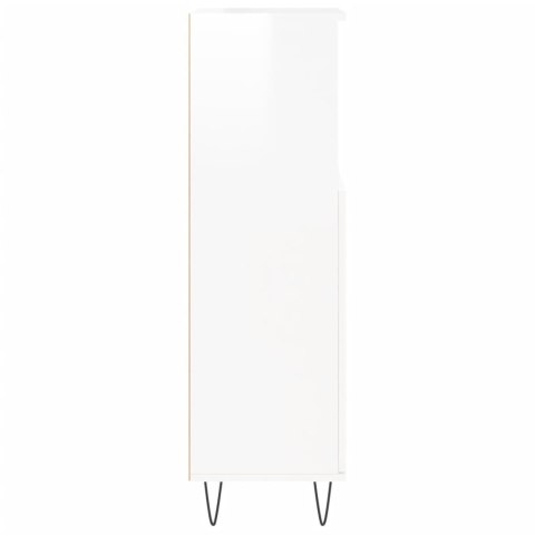 Szafka łazienkowa, wysoki połysk, biała, 30x30x100 cm