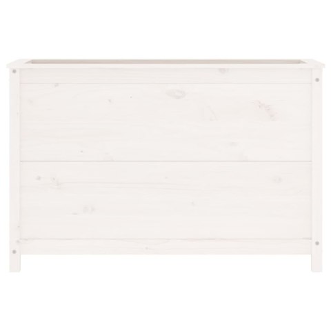 Donica ogrodowa na nóżkach, biała, 119,5x40x78 cm, sosna