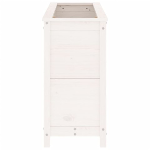 Donica ogrodowa na nóżkach, biała, 119,5x40x78 cm, sosna