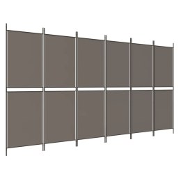 Parawan 6-panelowy, antracytowy, 300x220 cm, tkanina