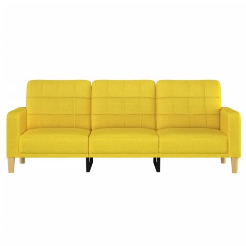 Sofa 3-osobowa, jasnożółta, 180 cm, tapicerowana tkaniną