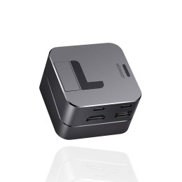 Podstawka wielofunkcyjny HUB do MacBook Pro USB-C USB 3.0 RJ45 HDMI Thunderbolt szary