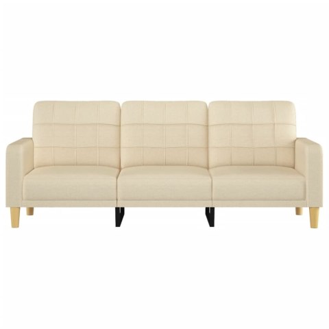 3-osobowa sofa, kremowa, 180 cm, tapicerowana tkaniną