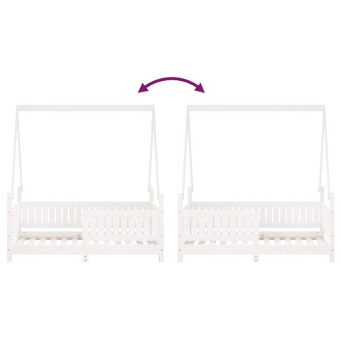 Rama łóżka dziecięcego, biała, 70x140 cm, drewno sosnowe