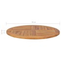 Blat stołu, lite drewno tekowe, okrągły, 2,5 cm, 80 cm
