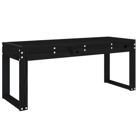 Ławka ogrodowa, czarna, 110x38x45 cm, lite drewno sosnowe Ławka ogrodowa, czarna, 110x38x45 cm, lite drewno sosnowe