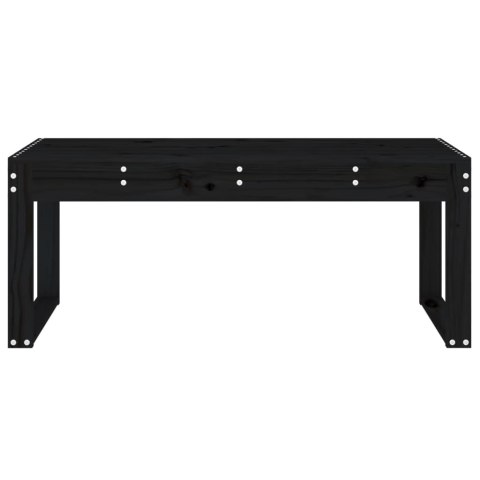 Ławka ogrodowa, czarna, 110x38x45 cm, lite drewno sosnowe Ławka ogrodowa, czarna, 110x38x45 cm, lite drewno sosnowe