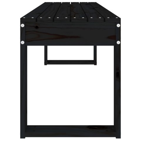 Ławka ogrodowa, czarna, 110x38x45 cm, lite drewno sosnowe Ławka ogrodowa, czarna, 110x38x45 cm, lite drewno sosnowe