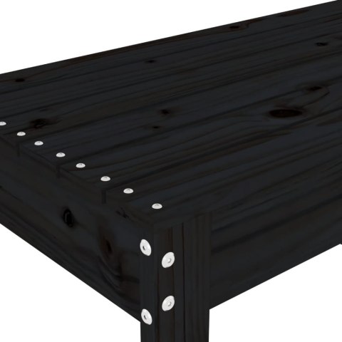 Ławka ogrodowa, czarna, 110x38x45 cm, lite drewno sosnowe Ławka ogrodowa, czarna, 110x38x45 cm, lite drewno sosnowe