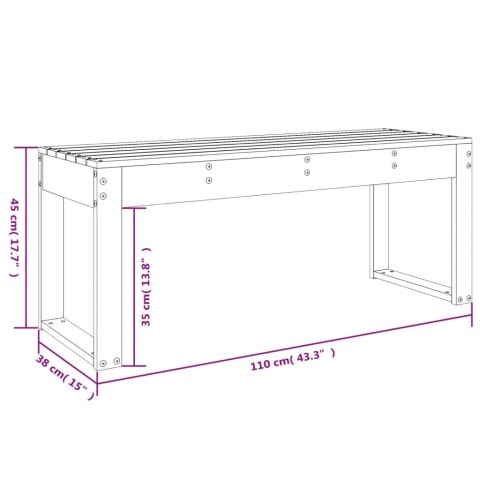 Ławka ogrodowa, czarna, 110x38x45 cm, lite drewno sosnowe Ławka ogrodowa, czarna, 110x38x45 cm, lite drewno sosnowe