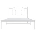 Metalowa rama łóżka z wezgłowiem, biała, 100x200 cm