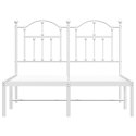 Metalowa rama łóżka z wezgłowiem, biała, 120x200 cm
