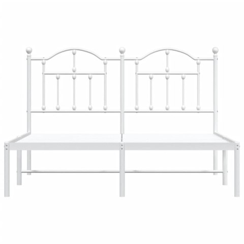 Metalowa rama łóżka z wezgłowiem biała, 140x200 cm