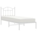 Metalowa rama łóżka z wezgłowiem, biała, 90x190 cm