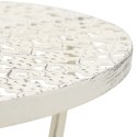 Okrągły stolik bistro, styl vintage, metalowy, 40x70 cm, biały