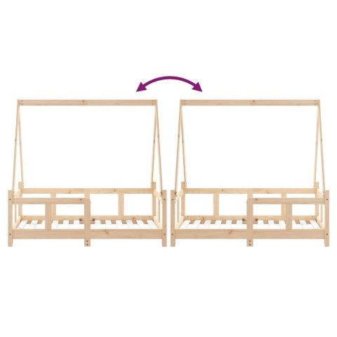 Rama łóżka dziecięcego, 70x140 cm, drewno sosnowe