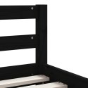 Rama łóżka dziecięcego z szufladami, czarna, 80x200 cm, sosnowa