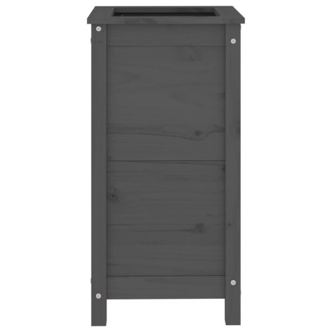 Donica ogrodowa, szara, 40x40x78 cm, lite drewno sosnowe