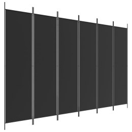 VidaXL Parawan 6-panelowy, czarny, 300x200 cm, tkanina