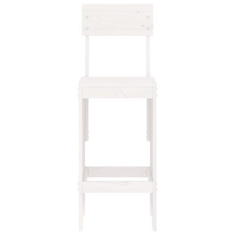 Stołki barowe, 2 szt., białe, 40x48,5x115,5 cm, drewno sosnowe