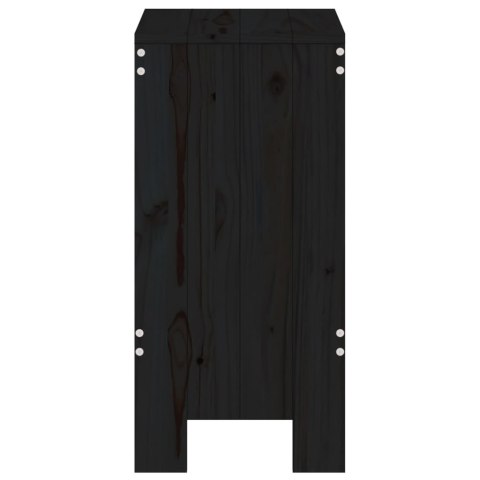 Stołki barowe, 2 szt., czarne, 40x36x75 cm, drewno sosnowe