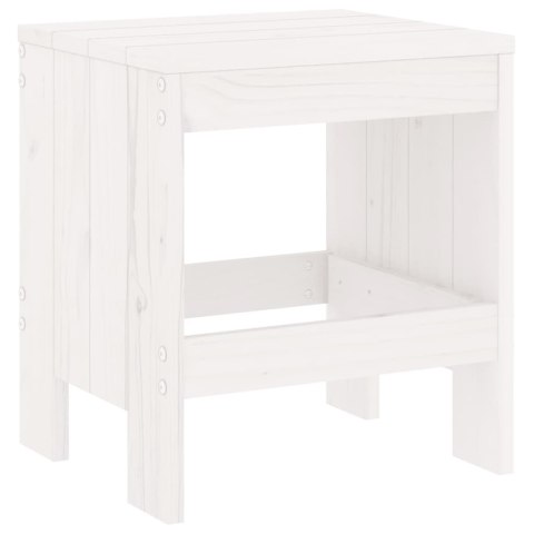 Stołki ogrodowe, 2 szt, białe, 40x36x45 cm, lite drewno sosnowe